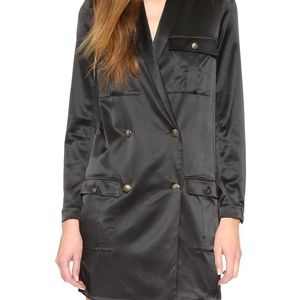 THE KOOPLES SATIN DOUBLE BREASTED TUXEDO DRESS